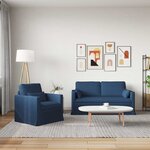 vidaXL Canapé 2 Pièces Bleu 158 x 78 x 80 cm tissu