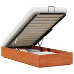 vidaXL Cadre de lit ottoman Brun Ciré 90 x 190 cm Pin massif