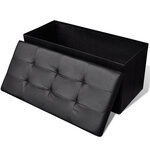 vidaXL Banc de rangement Noir 84.5 x 41 x 41 cm Bois d'ingénierie