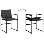 vidaXL Ensemble à manger de jardin avec coussins 11 Pièces noir textilène