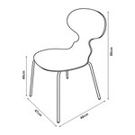 Lot de 4 chaises de salle à manger 80 x 47 x 48 cm moderne design robuste naturel / chrome 03_0009836