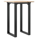 vidaXL Table à manger cadre en O 50x50x75 cm bois de pin massif fonte