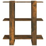 vidaXL Bibliothèque/Séparateur de pièce Chêne fumé 80x30x87 cm