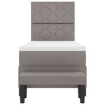 vidaXL Lit à ressorts avec tête de lit Taupe 80 x 200 cm tissu