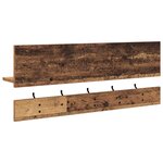 vidaXL Porte-manteau mural avec étagère Bois ancien 90 x 15 x 36 cm