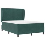 vidaXL Lit à ressorts avec matelas Vert foncé 190 x 140 cm Polyester