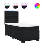 vidaXL Sommier à lattes de lit avec matelas Noir 100x200 cm Velours