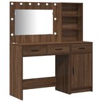 Ensemble de coiffeuse 2 pièces vidaXL avec LED en bois d'ingénierie chêne noir