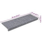 vidaXL Tapis d'escalier 30 pièces 65 x 21 x 4 cm Gris clair Bord rectangulaire