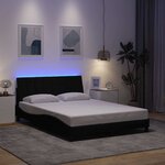 vidaXL Cadre de lit sans matelas Hanko noir 120x200 cm tissu