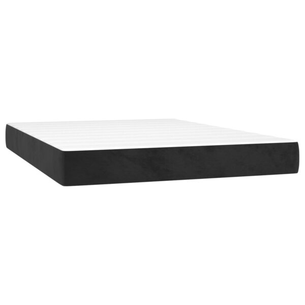vidaXL Matelas de lit à ressorts ensachés fermeté moyenne Noir 140x200x20 cm Velours