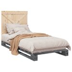 vidaXL Cadre de lit sans matelas gris 90x200 cm bois de pin massif