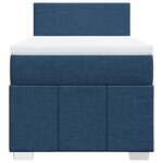 vidaXL Sommier à lattes de lit avec matelas Bleu 90x200 cm Tissu
