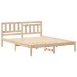 vidaXL Cadre de lit Marron 150 x 200 cm Bois massif en pin