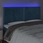 vidaXL Tête de lit à LED Bleu foncé 160x5x118/128 cm Velours
