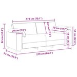 vidaXL Canapé à 3 places gris clair 178 cm Velours