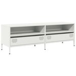 vidaXL Meuble TV blanc 135x39x43 5 cm acier laminé à froid