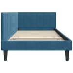 vidaXL Cadre de lit d'angle Bleu 100 cm x 200 cm Velours