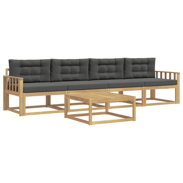 vidaXL Ensemble de canapés d'extérieur 4 pc Blanc et anthracite