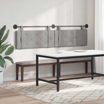 vidaXL Tête de lit suspendue Avec lumière LED Gris clair Velours