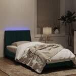 vidaXL Cadre de lit avec lumières LED vert foncé 90x200 cm velours