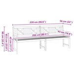vidaXL Banc de jardin 220x56x90 cm en bois massif d'acacia