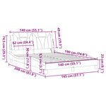vidaXL Cadre de lit avec LED sans matelas blanc et noir 140x190 cm