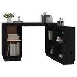 vidaXL Bureau Noir 110x50x75 cm Bois massif de pin