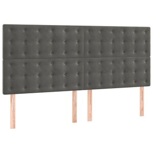 vidaXL Tête de lit Gris foncé 160 x 5 x 118/128 cm Velours