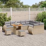 vidaXL Ensemble de canapé de jardin 12 Pièces beige et gris clair