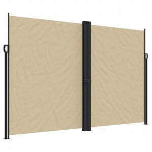 vidaXL Auvent latéral rétractable beige 220x1200 cm