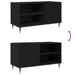 vidaXL Meuble à vinyles Chêne noir 85 x 38 x 48 cm Bois d'ingénierie