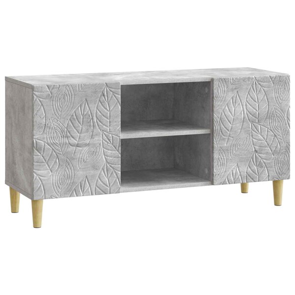 vidaXL Meuble TV 102 x 34 5 x 50 cm Gris béton Bois d'ingénierie