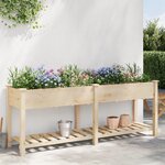 Jardinier vidaXL avec grilles 203x53x76 cm en bois massif de sapin