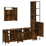 vidaXL Ensemble de meubles de salle de bain 4 Pièces Chêne fumé Bois
