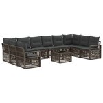 vidaXL Ensemble de canapé de jardin 11 Pièces Gris polyrotin