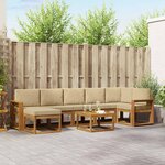 vidaXL Ensemble de canapés d'extérieur 8 pc Naturel et Beige