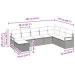 vidaXL Ensemble de canapé de jardin 8 pièces beige