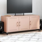 vidaXL Meuble TV rose 100 5x39x43 5 cm acier