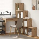 vidaXL Bureau d'angle chêne artisanal 101.5 x 149.5 x 149.5 cm