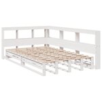 vidaXL Lit bibliothèque sans matelas blanc 120x190 cm bois pin massif