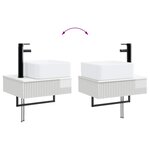 vidaXL Basin de lavage mural Blanc brillant 53 x 35 x 39 cm