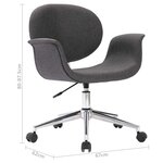 vidaXL Chaises pivotantes à manger lot de 2 gris tissu