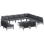 vidaXL Ensemble de canapé de jardin 13 Pièces Anthracite Acier