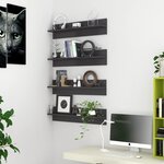 vidaXL Étagères murales 4 Pièces gris brillant bois d'ingénierie