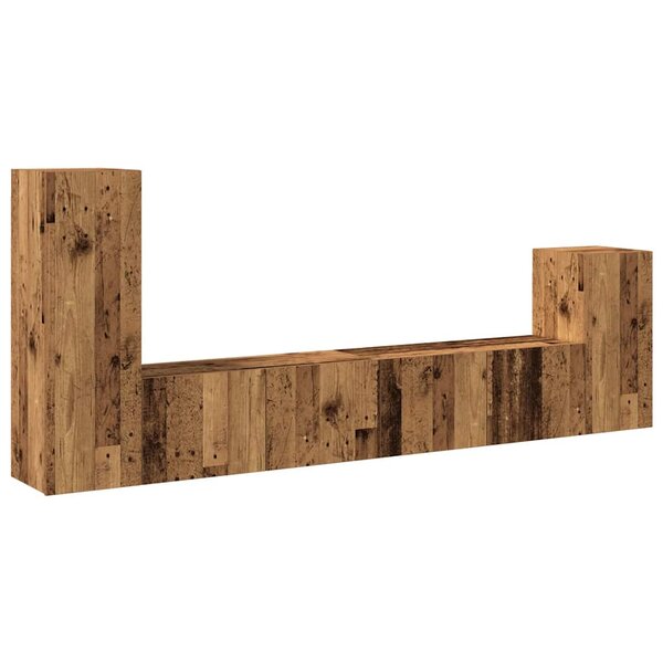 vidaXL Ensemble de meuble TV mural 4 Pièces vieux bois bois d'ingénierie