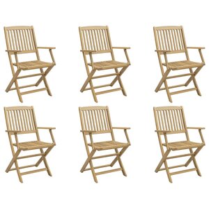 vidaXL Chaises de jardin pliantes lot de 6 54 5x58x90 cm bois d'acacia