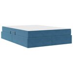 vidaXL Lit avec rangement et matelas Bleu foncé 140 x 200 cm Velours