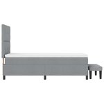 vidaXL Lit avec sommier et banc gris clair 90x190 cm Tissu