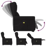vidaXL Fauteuil de massage inclinable Noir Tissu